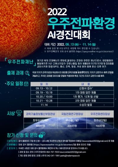 2022년 우주전파재난 예측 인공지능 경진대회 포스터
