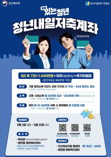 청년내일저축계좌 모집 홍보물.